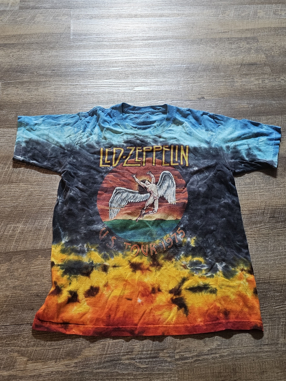 Tie-Dye Graphic Tee - Blue/Black/Orange